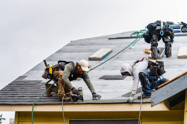 Professional Gutter Installation technician working in Saegertown, PA